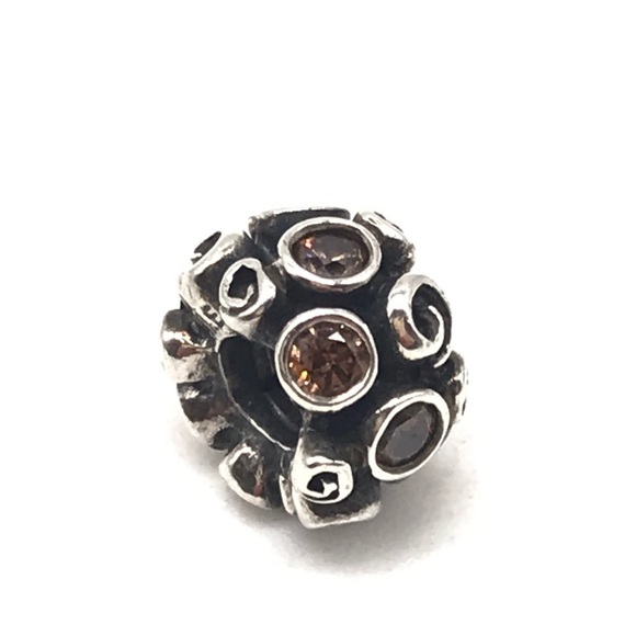 Pandora Smoky Quartz CZ Primrose Path Charm - Picture 1 of 5